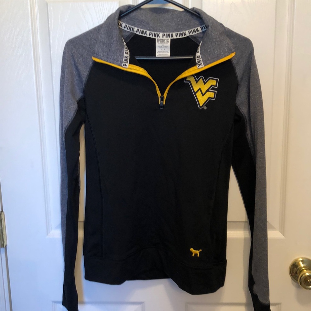 PINK West Virginia Half Zip Sweatshirt